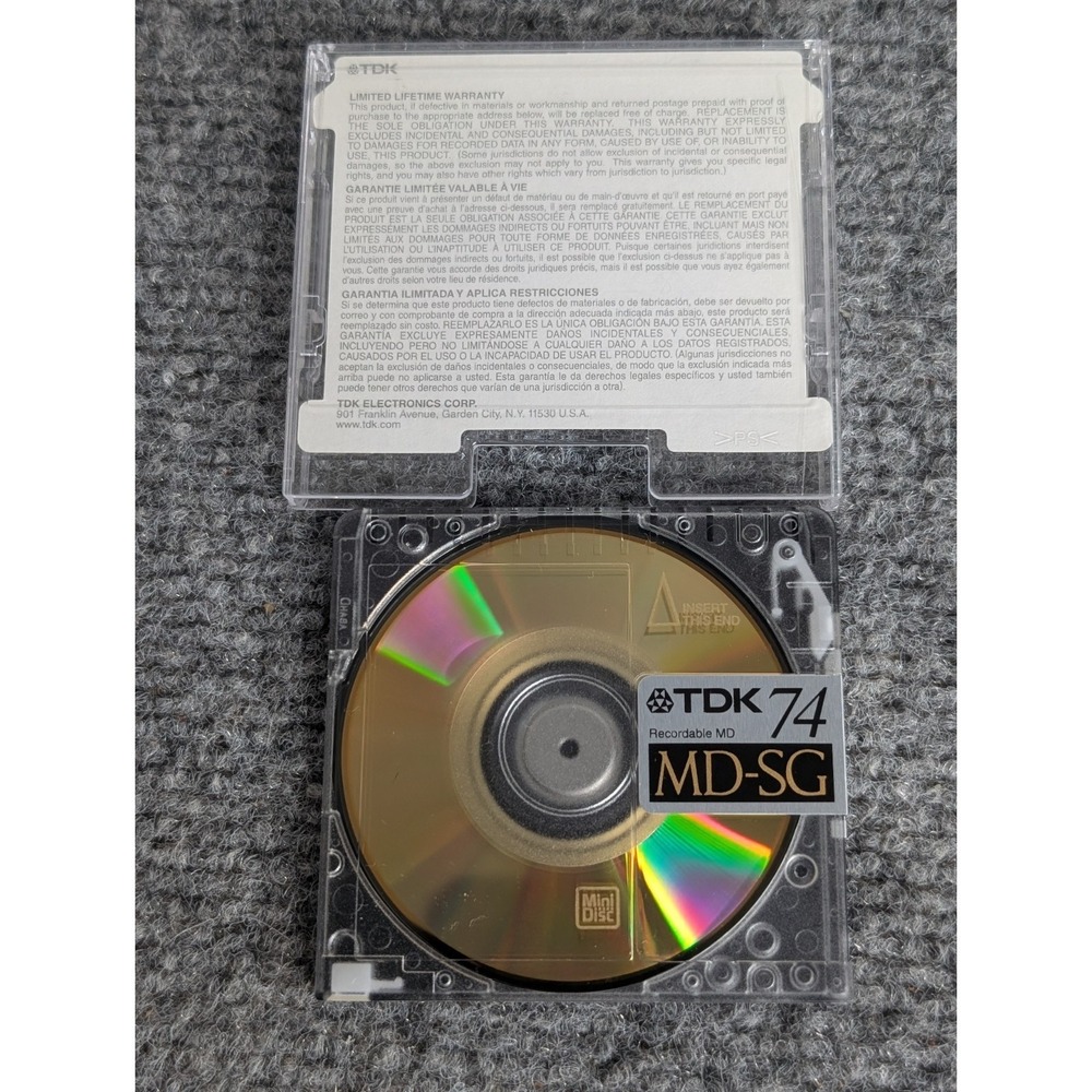 TDK 74 Recordable MD MD-SG Mini Disc Single UNTESTED